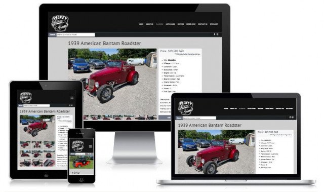 Image showing vehicle layout page on various size devices
